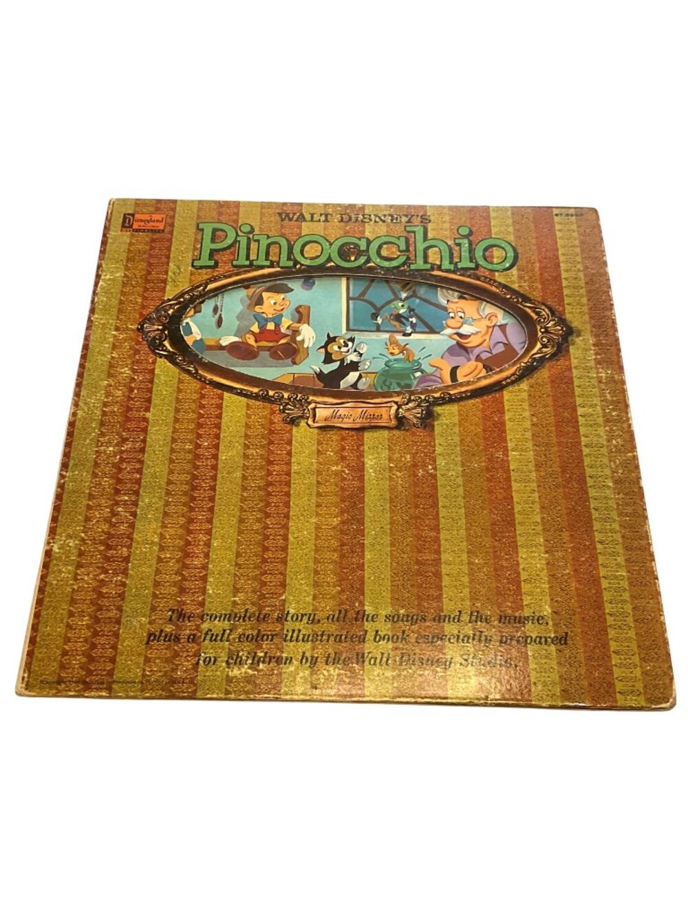 Walt Disneys Pinocchio Vinyl Record Storybook 1967 Disneyland ST-3905 Jiminy Cri